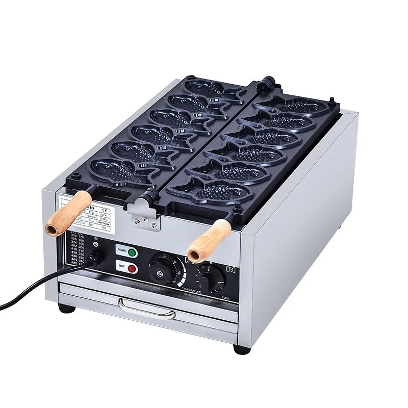 

Snapper roast machine six fish pancake machine commercial opening carving fish 110V stall pancake machine