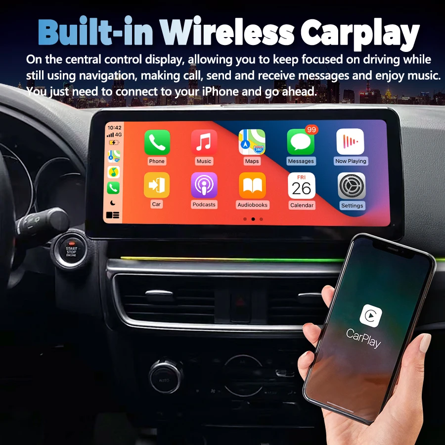 12.3 Inch For Mazda CX-5 CX5 2012 2013 2014 2015 Wireless Carplay Android 14 Auto Car Radio Multimedia Player GPS Navigation 4G