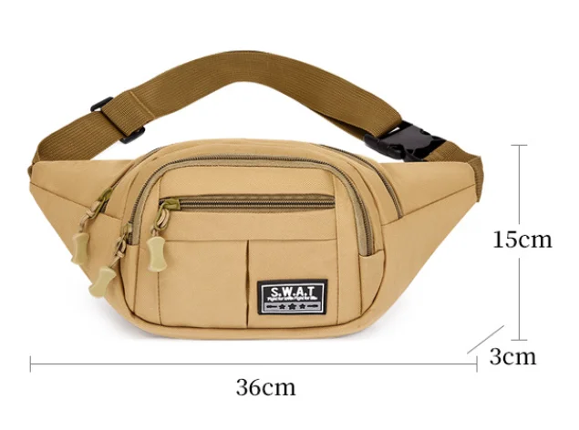 Neue Vier-Reißverschluss-Mehrschicht-Herren-Gürteltasche Outdoor Freizeit Sport Damen Brusttasche Reise Handy-Geldbörse – Detail 3