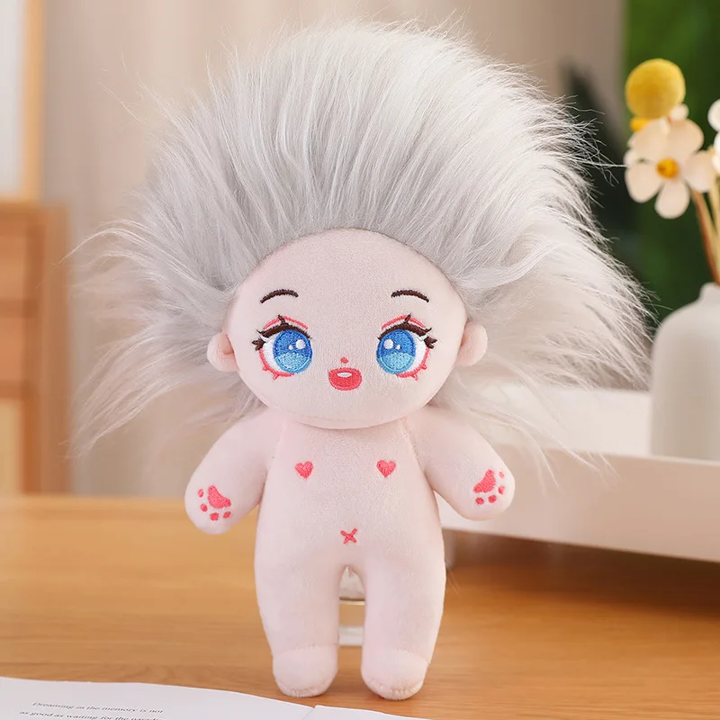 Idol Butter-Poupées en coton pelucheux, jouets pour enfants, pas d'attributs, étoiles mignonnes, cheveux longs frits, cheveux bouclés, cadeau de collection GérCollection, 22cm