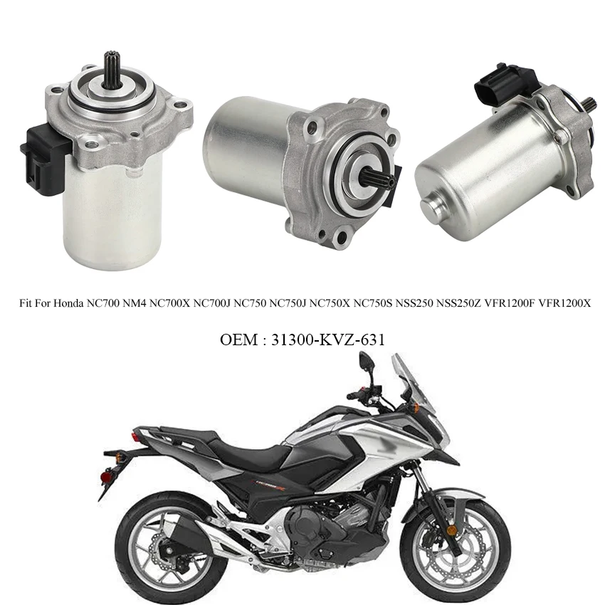 

Motorcycle Starter Motor 9 Teeth fits for Honda NC700 NM4 2017-2019 NC700X (DCT) 2012-2017 NC700J (DCT) 2015-2018 31300-KVZ-631