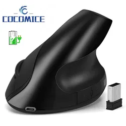 Rechargeable Wireless Vertical Mouse Wireless Mouse 2.4G High Precision Ergonomic Optical Mice with 3 Adjustable DPI 800/ 1200/