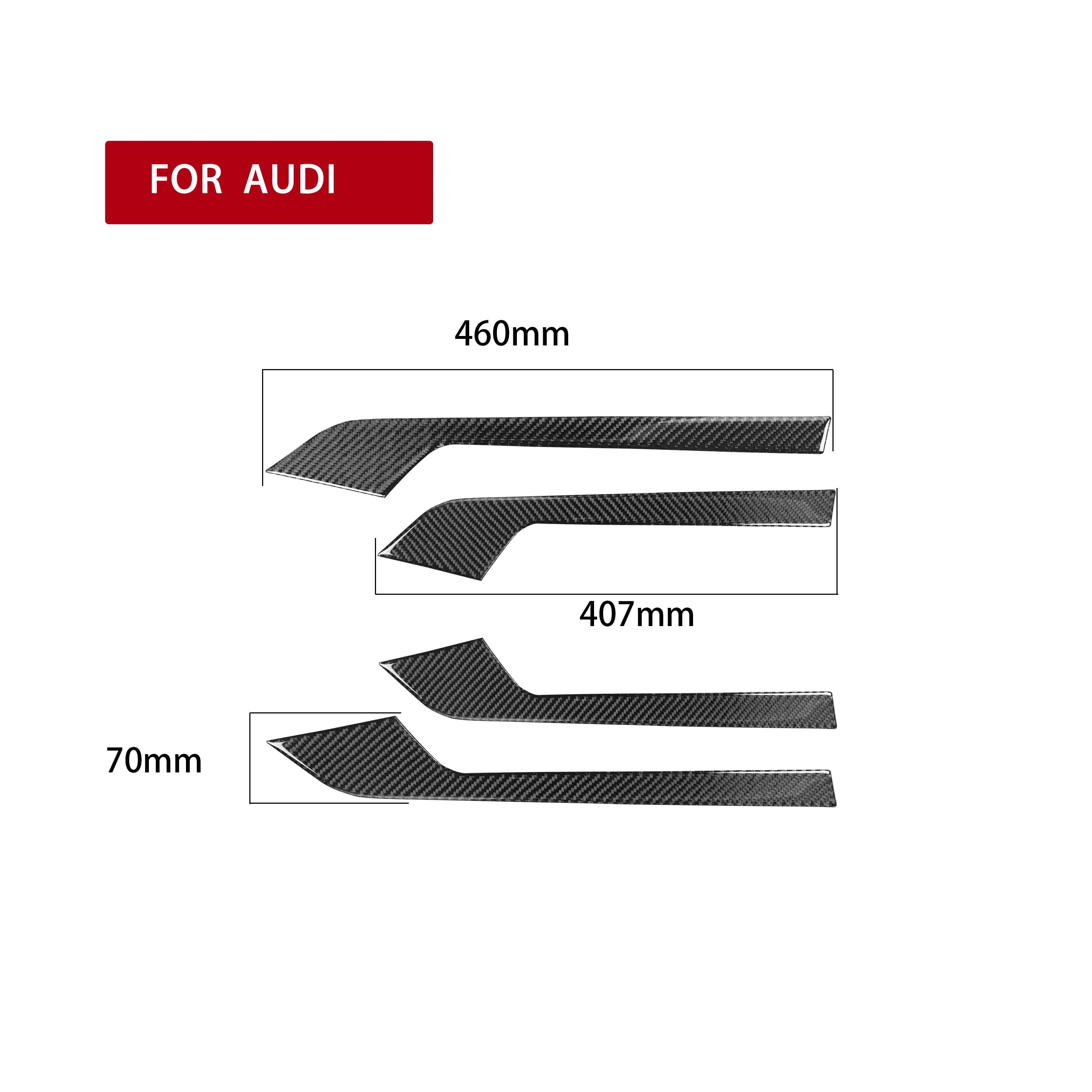 4pcs Auto Interior Carbon Fiber Car Door Handles Sticker Decoration Trim Decal Styling For Audi A4 B9 RS4 S4 2017 2018 2019