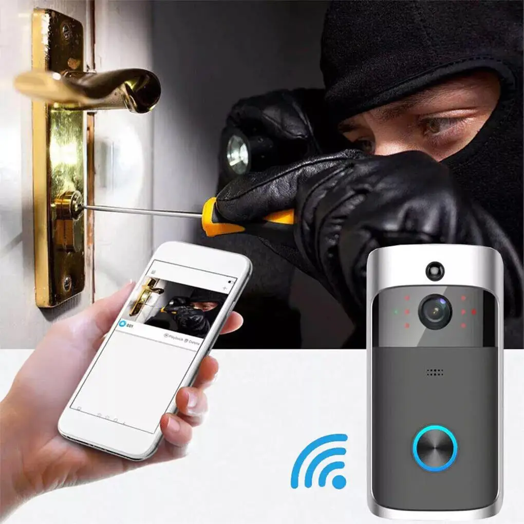 Wireless House Doorbells Wifi Smart Home Doorbell Security Remote Home Monitor Night Viewer APP Video Voice Intercom Doorbell