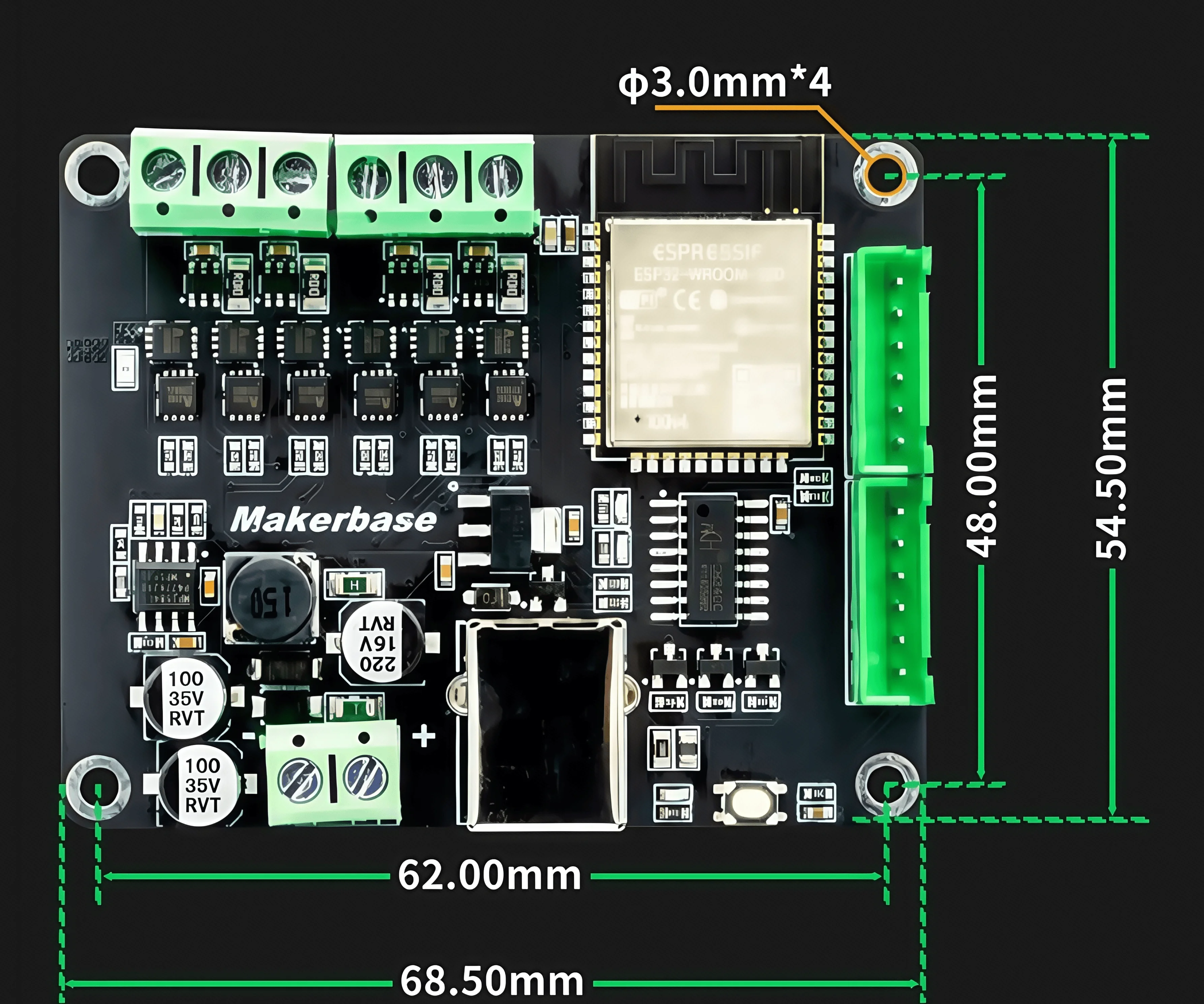 Makerbase MKS ESP32 FOC V1.0/V2.0 Интегрированный ESP32 Двухтоковая петля с открытым исходным кодом Простой бесщеточный FOC