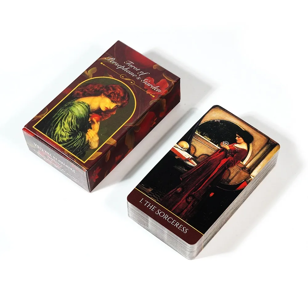 Tarot del jardín de Persephone de 10,3x6 Cm, una baraja de Tarot de Bellas Artes dedicada a la Reina del Inframundo, 78 cartas de Tarot RWS