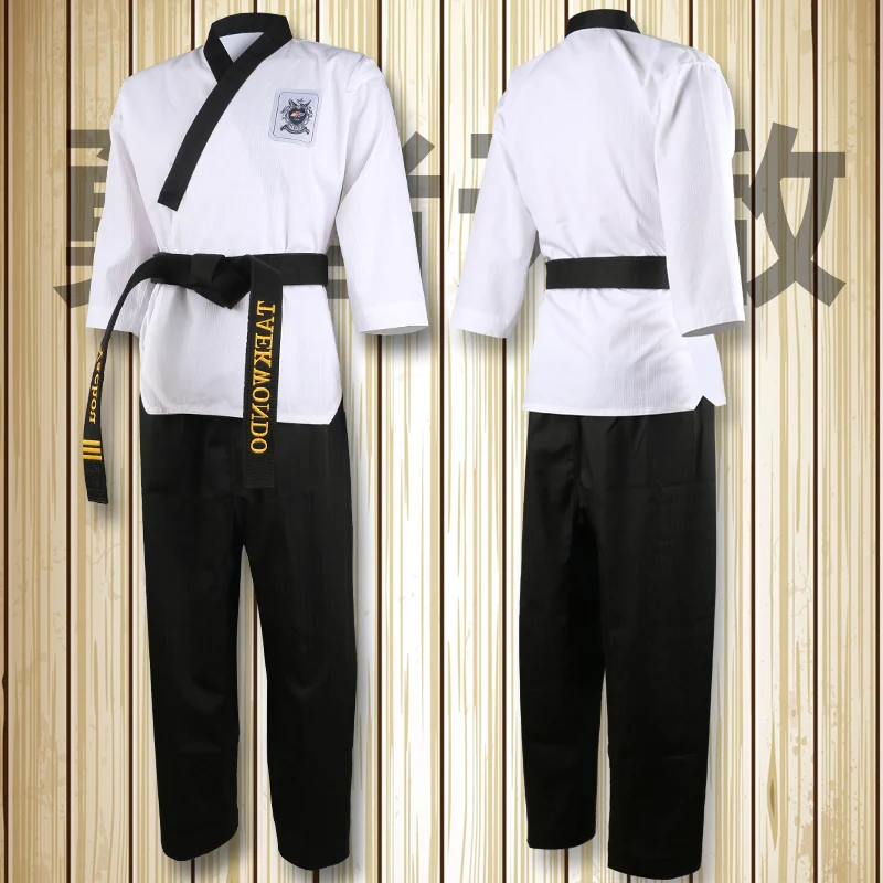 World Training Taekwondo Poomsae Dan Practice doboks Junior Male&Female Senior Unisex Master Dan Taekwondo uniforms Clothes Suit