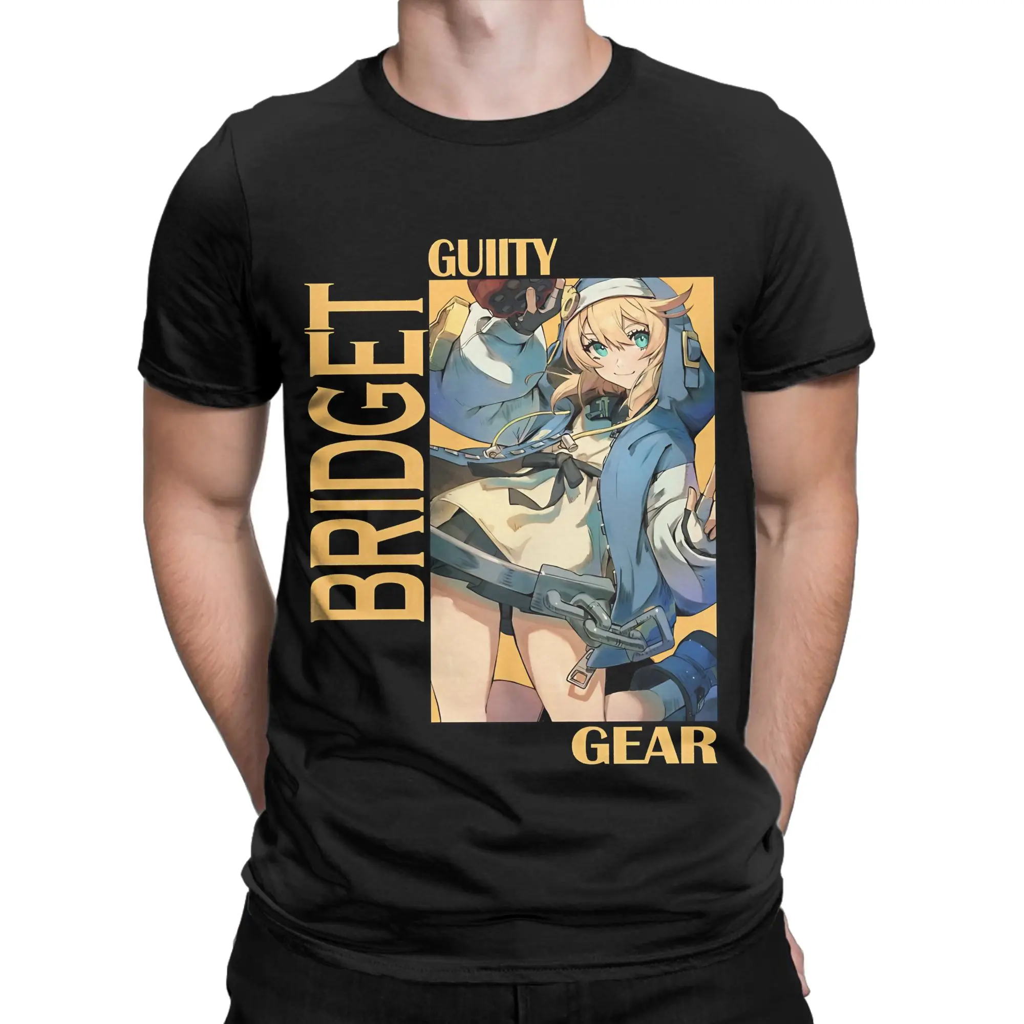 Guilty Gear Bridget Classic Shirt poster Novelty 100% Cotton T-Shirt guilty gear bridget Tops Tees For Men