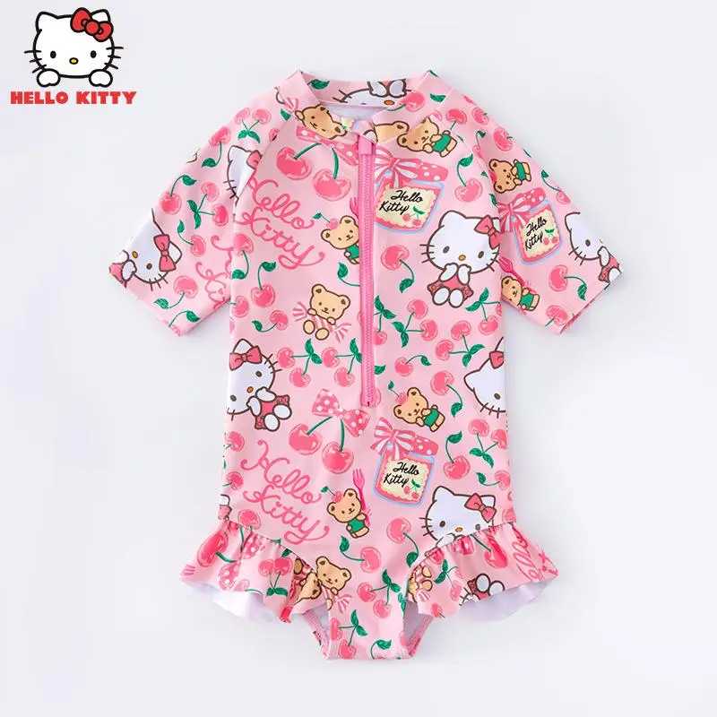 

Милый мультяшный купальник Sanrios, милый детский пляжный купальник Hellokitty для девочек, удобный дышащий купальник принцессы для подарка
