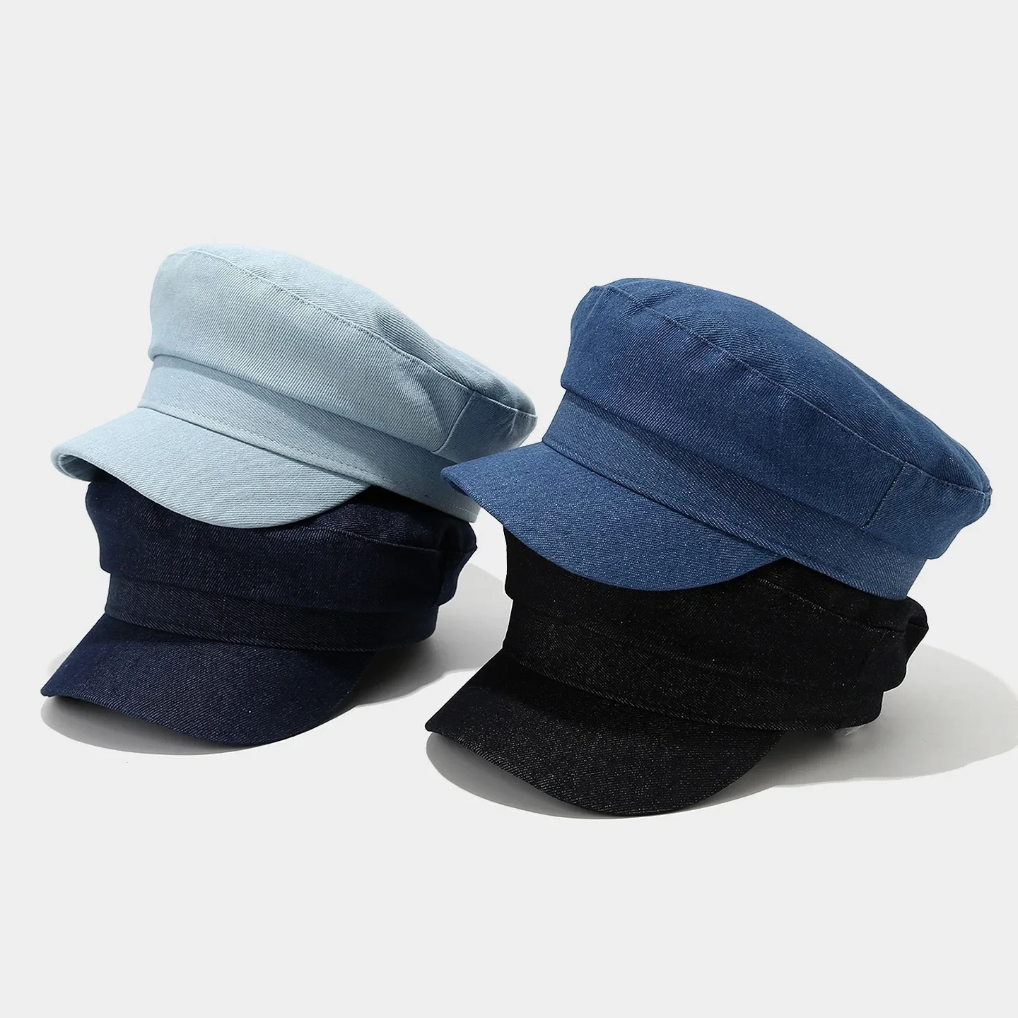 

LDSLYJR Four Seasons Cotton Solid Beret Octagonal Cap Painter Hat for Girl and Women 01