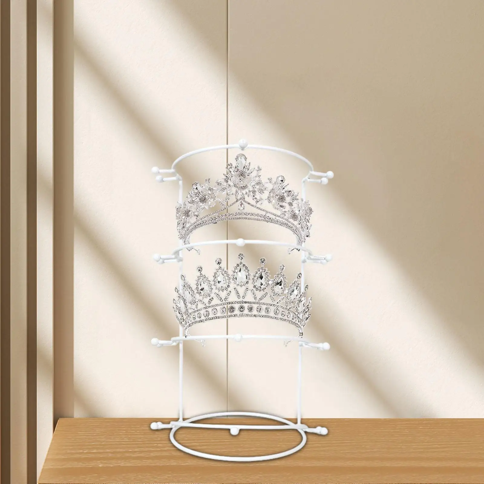 

Hair Crown Rack Four Tier Organizer Jewelry Storage Rack Bridal Headband Rack