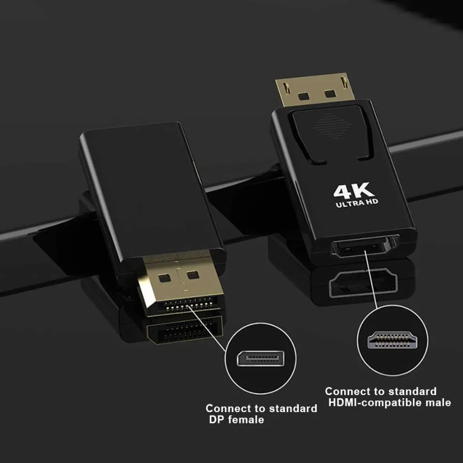 HD 4K DisplayPort إلى HDMI محول متوافق DP ذكر إلى أنثى HDMI متوافق HDTV محول فيديو الصوت الكمبيوتر المحمول #5