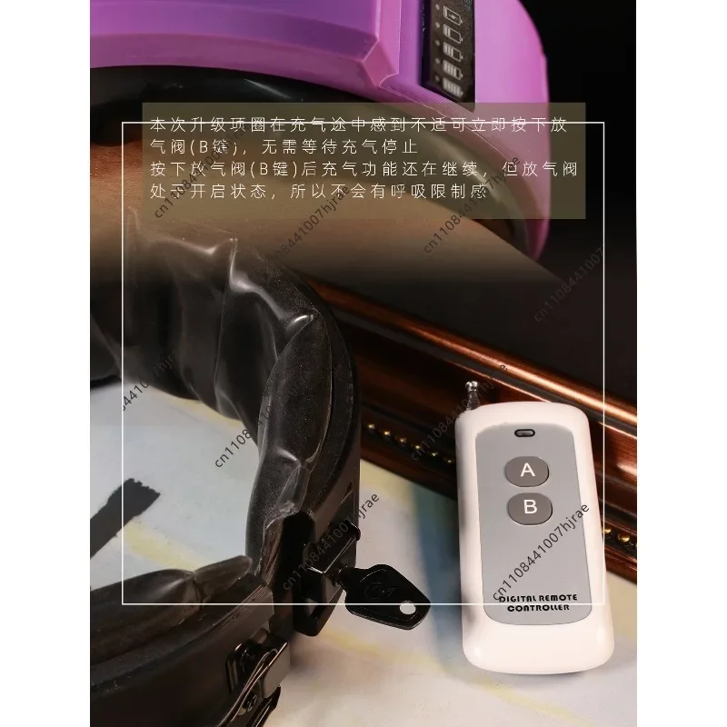 Remote Control Compression Latex Inflatable Electric Collar Type C Charging LED Fluorescent Color Changing