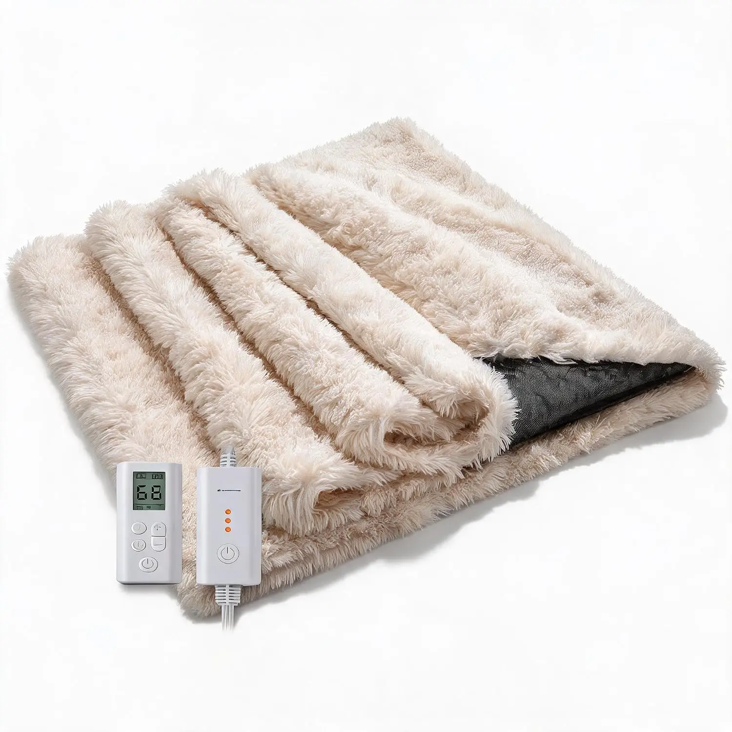 Electric Heated Floor Mat, 4 X 6 Ft Soft Plush Foot Warmer Area Rug, White, Heated Carpet for Living Room, Bedroom & Office