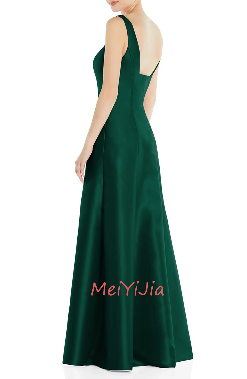 MeiYiJia Square Neckline Zipper-Up A-Line Sleeveless Floor-Length Saudi Arabia Sexy Evening Birthday Club Outfits Summer 2024