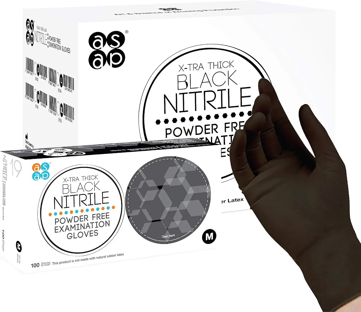 

Black Nitrile Gloves Disposable Latex Free 4 Mil, Powder Free, Food Safe, Medical, Tattoo, Cleaning Gloves