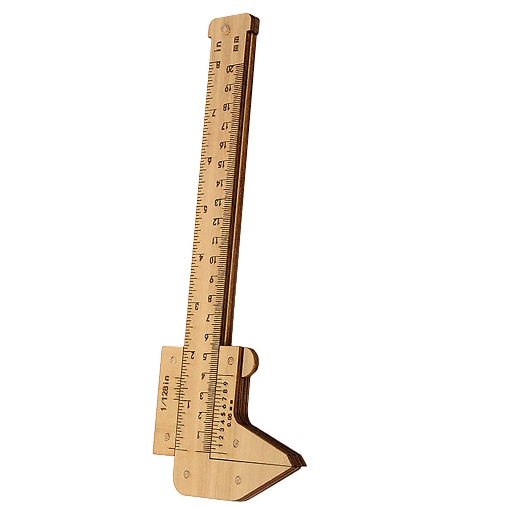 

Wood Caliper Multi-Function Portable Wooden Ruler for Students Drawing Measuring Scale Rulers Caliper