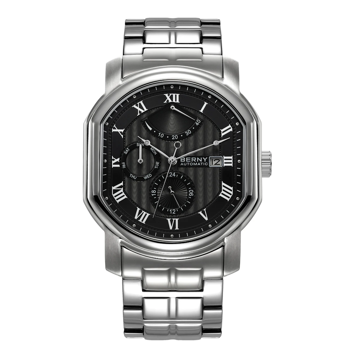 BERNY Männer Mechanische Uhr Miyota Movt Automatische Armbanduhr Luxus Marke Männliche Uhr Sapphire Self Winding Herren Uhr Wasserdicht 5