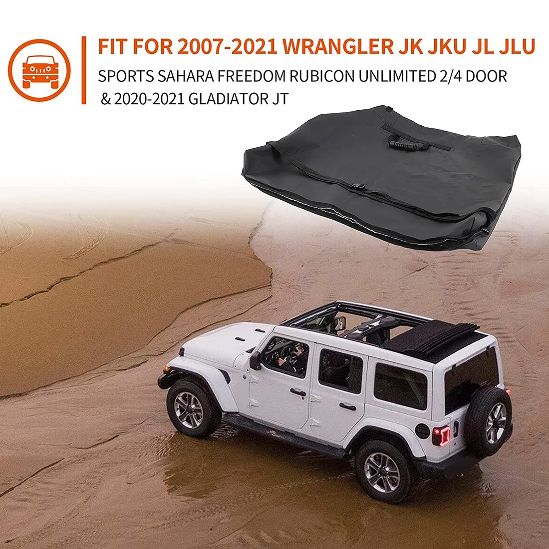 Freedom Top Panels Storage Bag for Jeep Wrangler JK JKU JL JLU 2 Door 4 Door Hard Top Models JT 2007-2021 (Black)