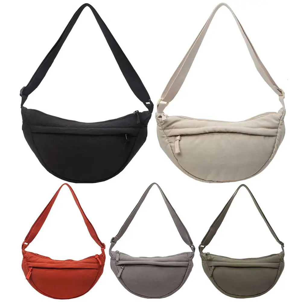 

Women Dumpling Bag Work Tote Bag With Adjustable Shoulder Strap Crescent Bag Large Capacity Bag Shopping Bag Solid Color Handbag