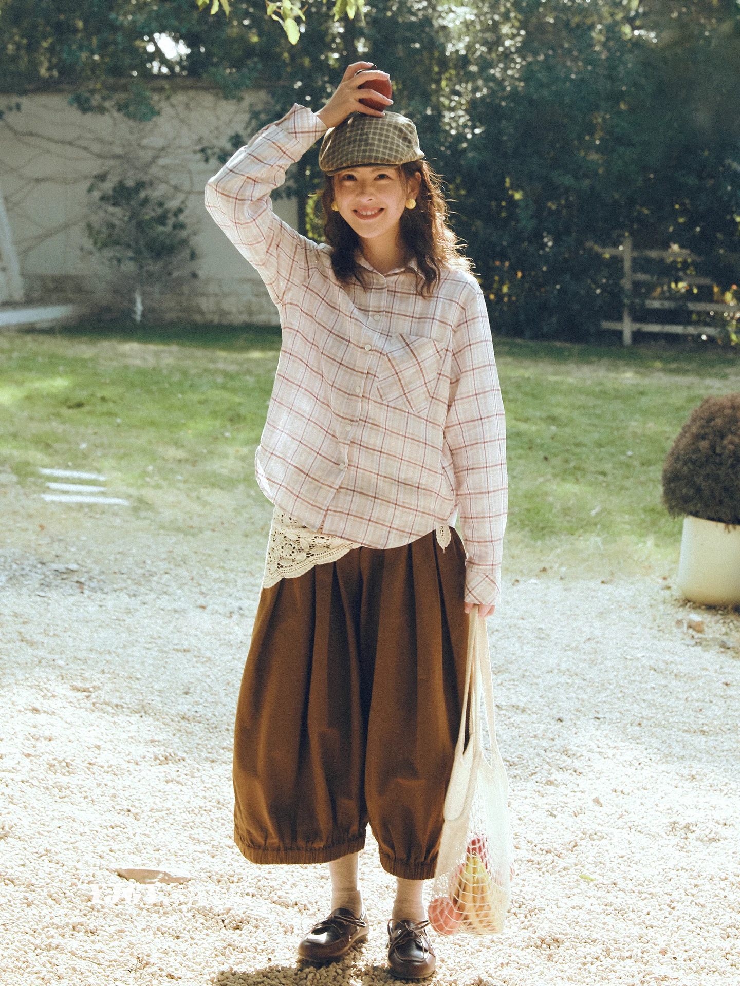 

Весенне-летнее женское клетчатое пальто из дышащего лиоцелла и льна, тонкое, с длинными рукавами, повседневное, прямого кроя, на пуговицах