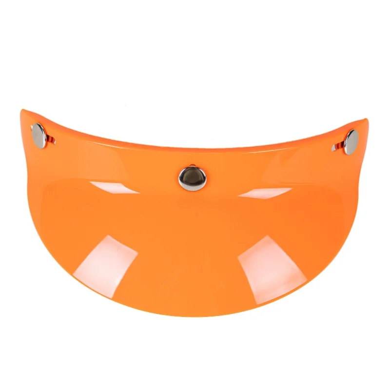 3 Snap-Button Visor Shield Lens Visor Flip Up Wind Shield For   Open Face Motorcycle Helmet
