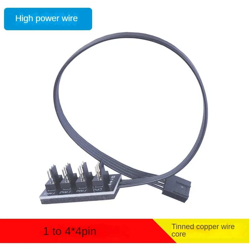 4 Pin PWM Fan Hub Splitter Power Supply Cable 1 to 5 Way PC CPU Cooling Case Extension Cable for ATX Computer Case 4-Pin & 3-Pin