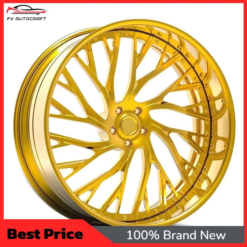 【2026】Custom Designed 2-Piece Deep Lip Dish Rims Chrome Golden 18-26 Inch 5x112 Wheels Fit For Bmw Wheels