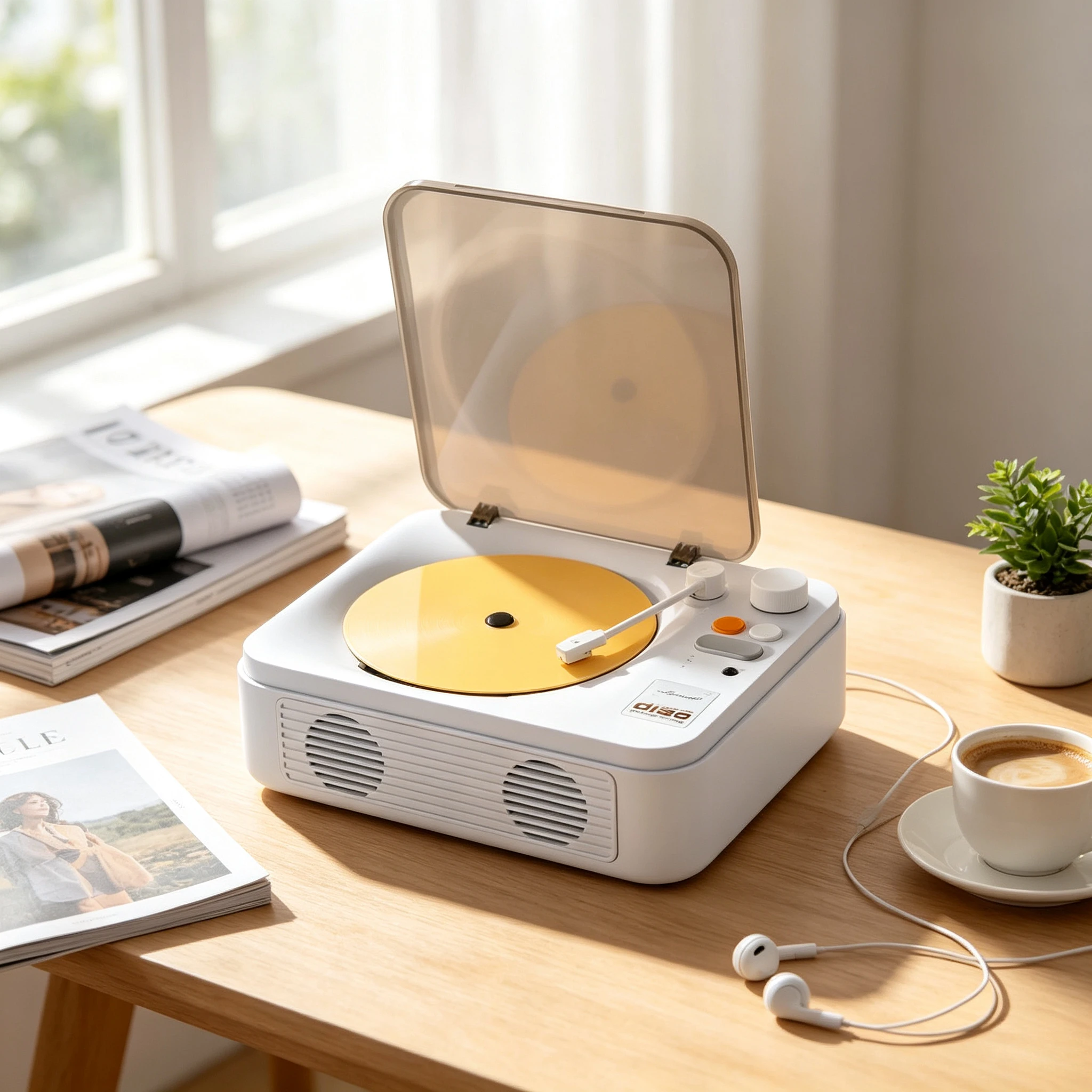 Cross-Border Retro Desktop Portable CD Player, Two-Way Bluetooth & USB Flash Drive Supported,Multifunctional Music Player & Home