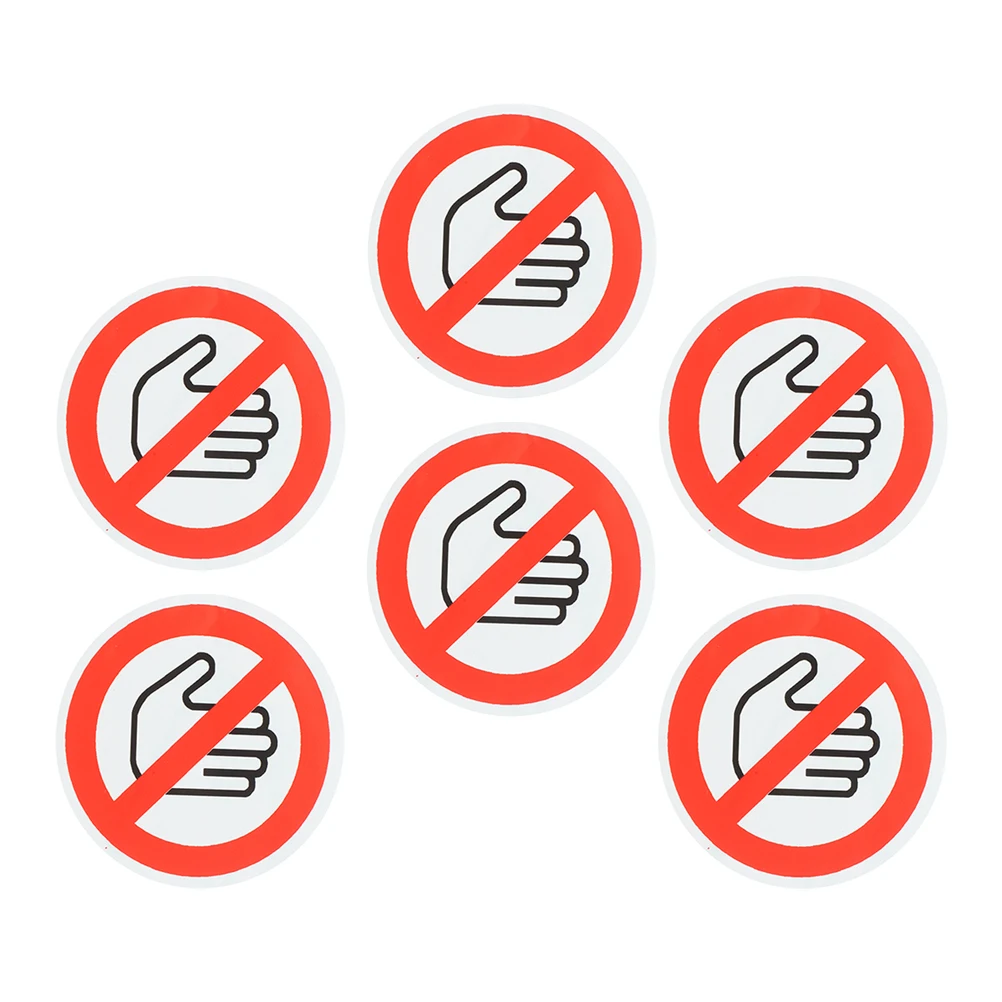 

6pcs Safety Warning Stickers Do Not Touch Labels Vinyl Adhesive Decals Prevent Injury Hazards For Office Factory Warehouse Door