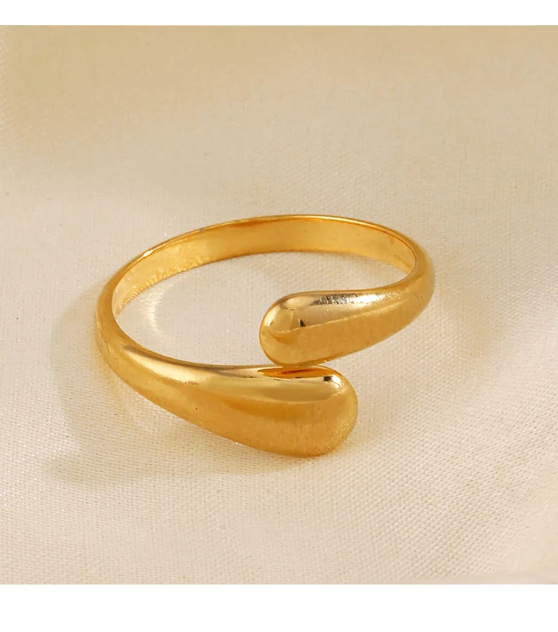 24pcs Wholesale Stainless Steel Smooth Double Ball Beads Rings For Women Golden Wedding Couple Rings Aesthetic Jewelry Gift