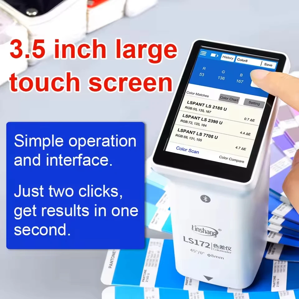 LS173 LS172 Colorimeter with Touch Screen 90%+ Accurate Color Matching Color Analyzer For QC &Production with APP/PC Software