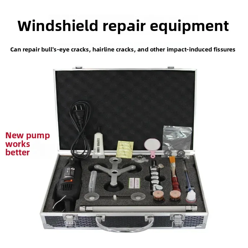 

Windshield Crack Repair Tool For Car Bullseye Chip Glass Scratch Resin Vacuum Pump Kit Auto