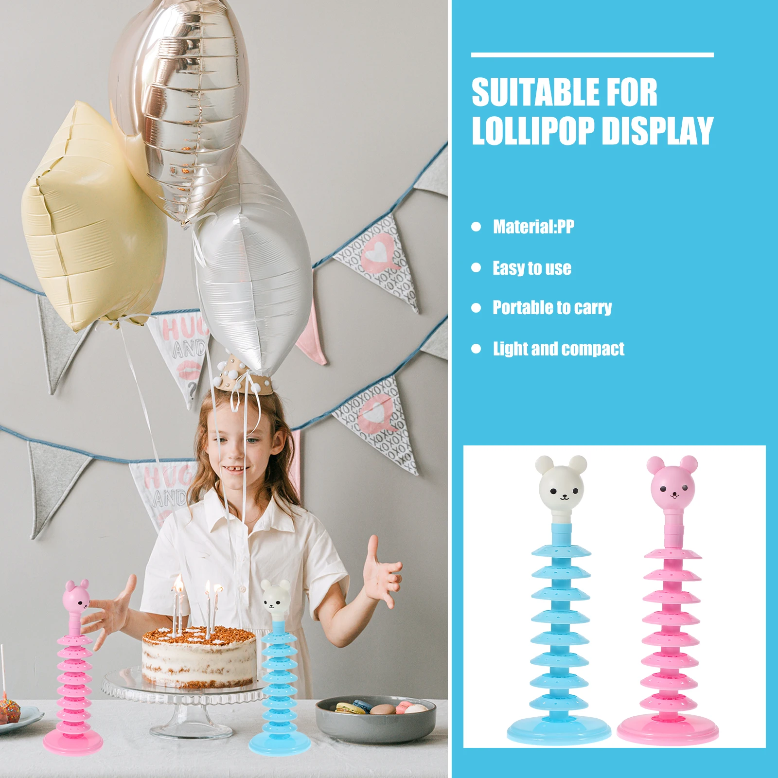 

2 Pcs Candied Lollipop Display Stand Riser Holder for Lollipops Sticks Tiered Desktop Stands