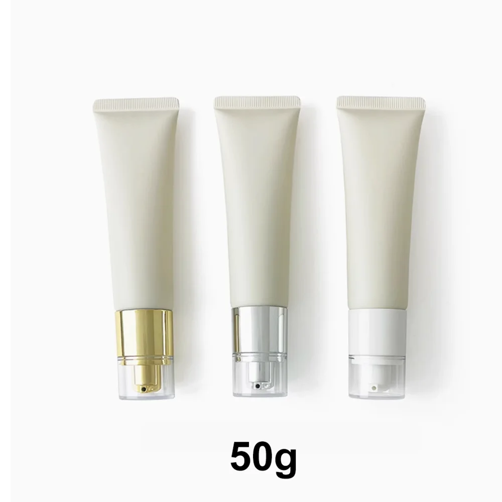 

50g Beige Squeeze Tube Creamy White Empty Soft Bottle 50ml Cosmetics Cream Shampoo Lotion Refillable Container