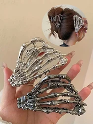 1pcs Halloween Skull Hand Shaped Hair Grab Clip Hair Bun Maker Trendy Hair Styling Accessories For girl And daily use Wear