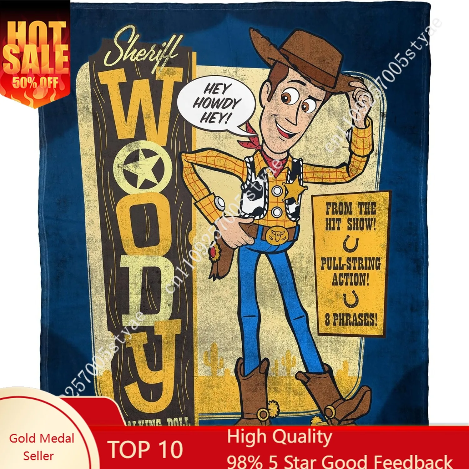

Toy Story Woody Blankets Disney Cartoon Plush Blanket Soft Indoor Decoration Child Holiday Party Boy Girl Gift Warm Custom Quilt