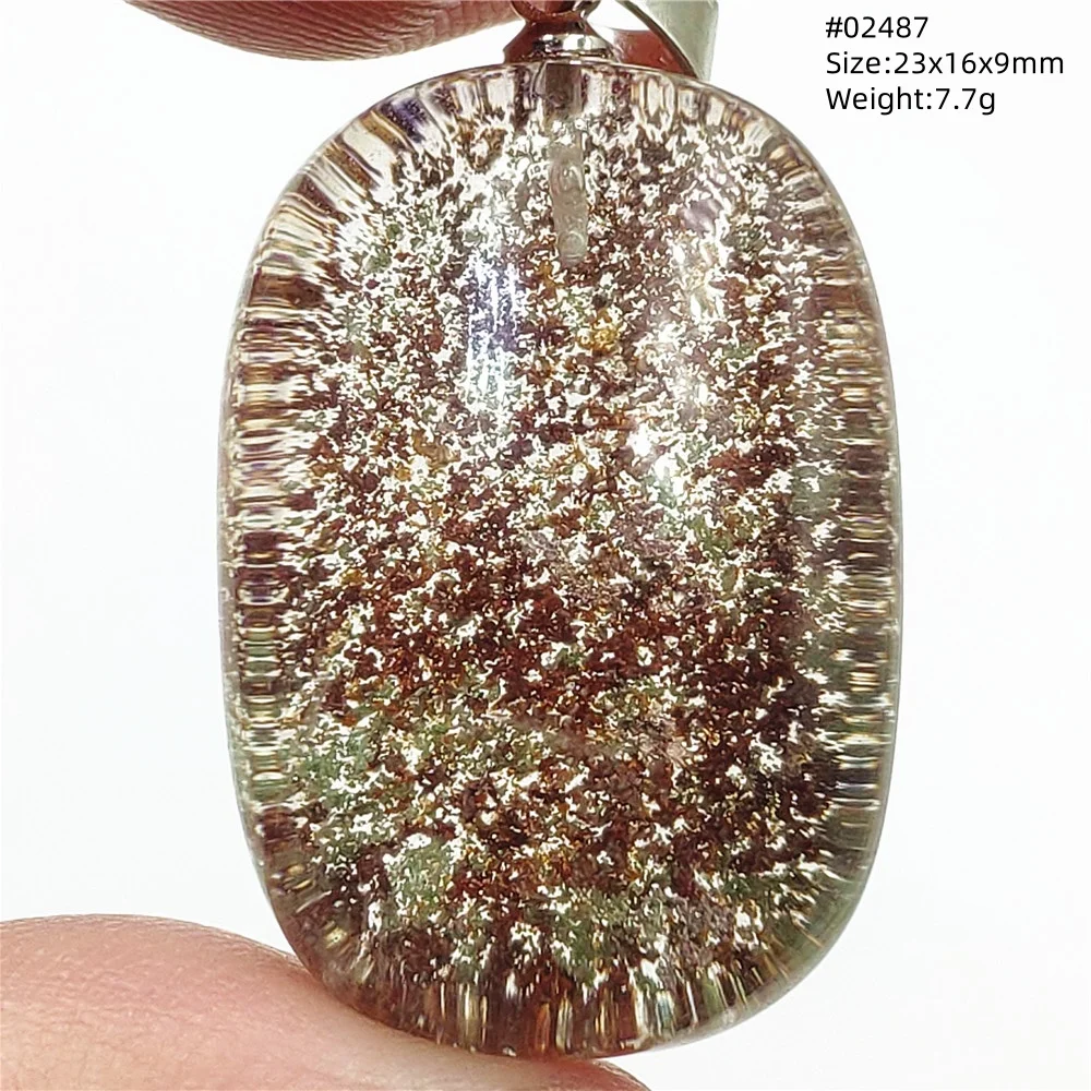 Colgante de cuarzo fantasma verde Natural, joyería rectangular, collar para hombres y mujeres, gota de agua, fantasma, jardín raro AAAAAA