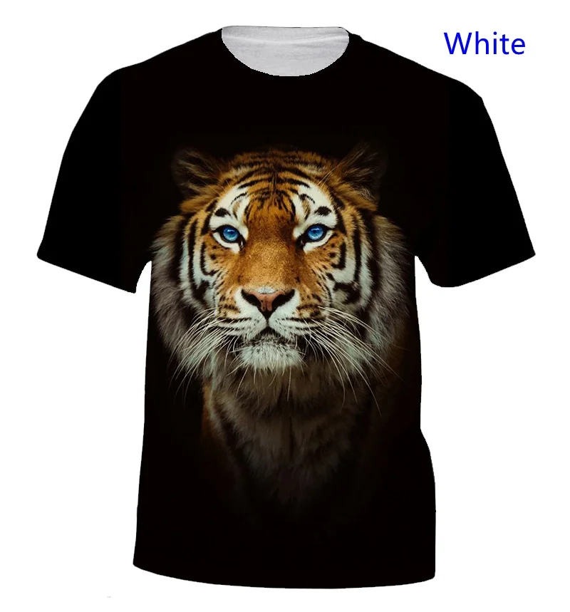 The New Men's and Women's 3D Tiger Print Short-sleeved Couple T-shirt for Summer,with Animal Design and Fashion Style