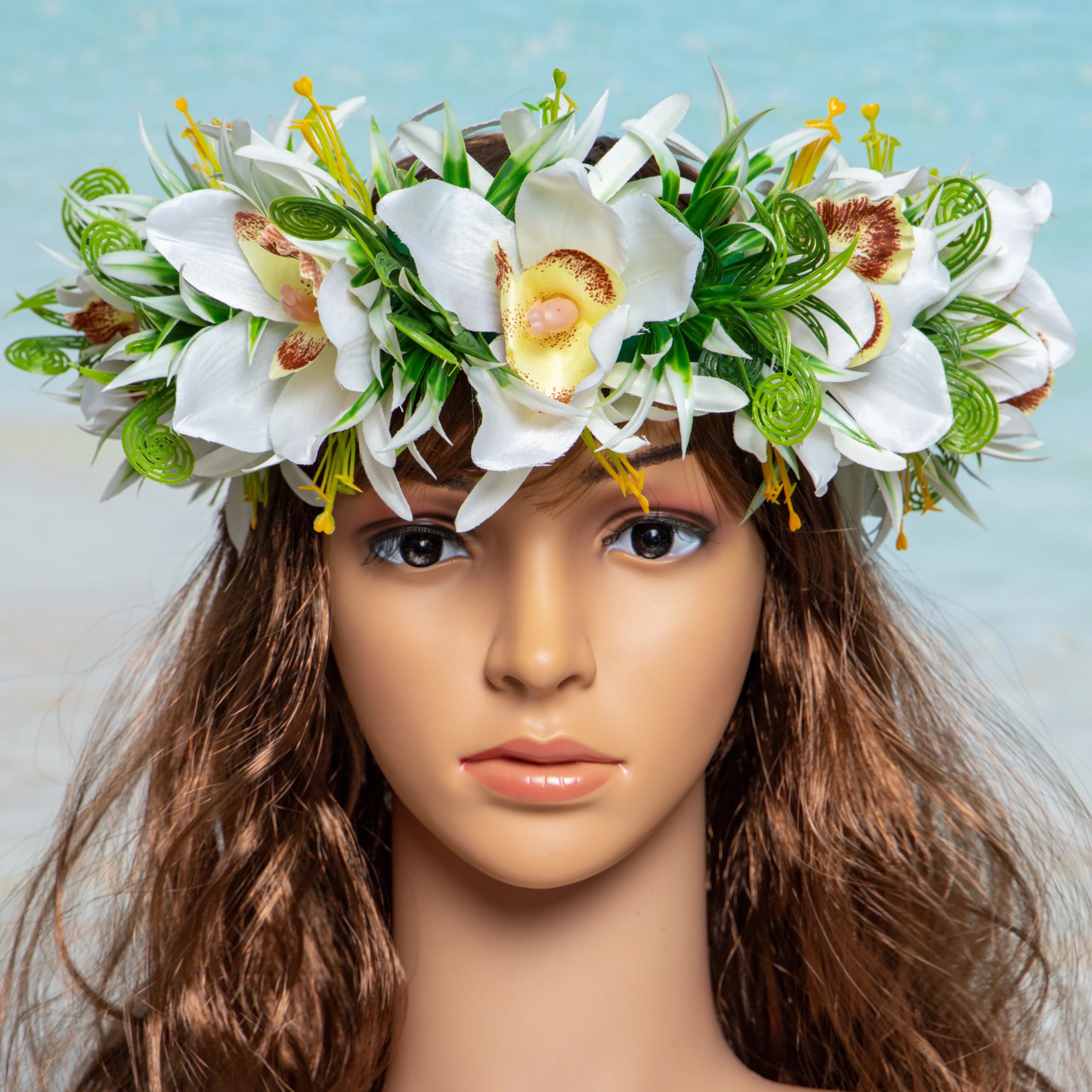 NEW Hula Girl Orchid Hairband Summer Hawaii Island Style Floral Headband Women's HAKU Festival Wedding Celebration Accessory