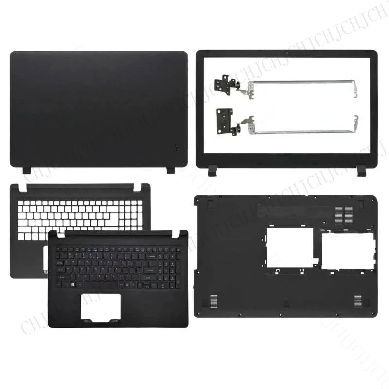 

CHJ для Aspire ES1-572 ES1-523 ES1-533 ES1-532 Новая задняя крышка ЖК-дисплея, передняя панель, упор для рук, верхняя верхняя нижняя нижняя часть корпуса, петли черного цвета