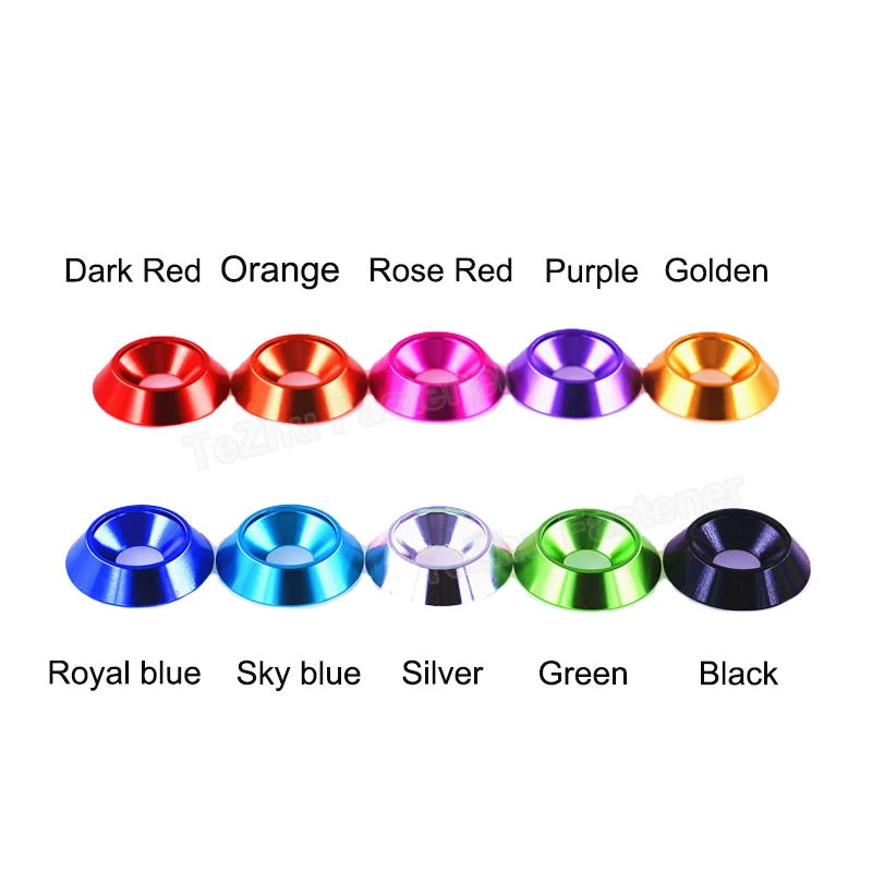 2Pcs M8*22 25mm Aluminum Profile Metal Anodized Dish Washers Flat Countersunk Head Bolt Screw Gasket Spacer Colourful Decoration