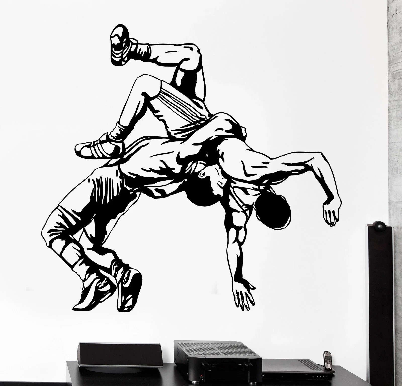 Wrestling Fighting Fighter Martial Arts  Vinyl  Decal Wall Art Sticker removeable decor  self-adhesive