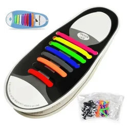 Lacci elastici in Silicone speciale senza lacci per scarpe allacciatura per bambini scarpe da ginnastica per adulti lacci per scarpe rapidi pizzo di gomma pigro creativo 16 pz/lotto