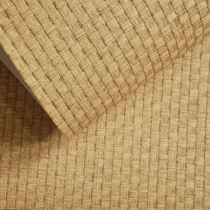 New Design Free Sample Hawaii Obacco Brown Natural Paper Woven for Walls Cover Living Room Bedroom TV Wall Wallpapers