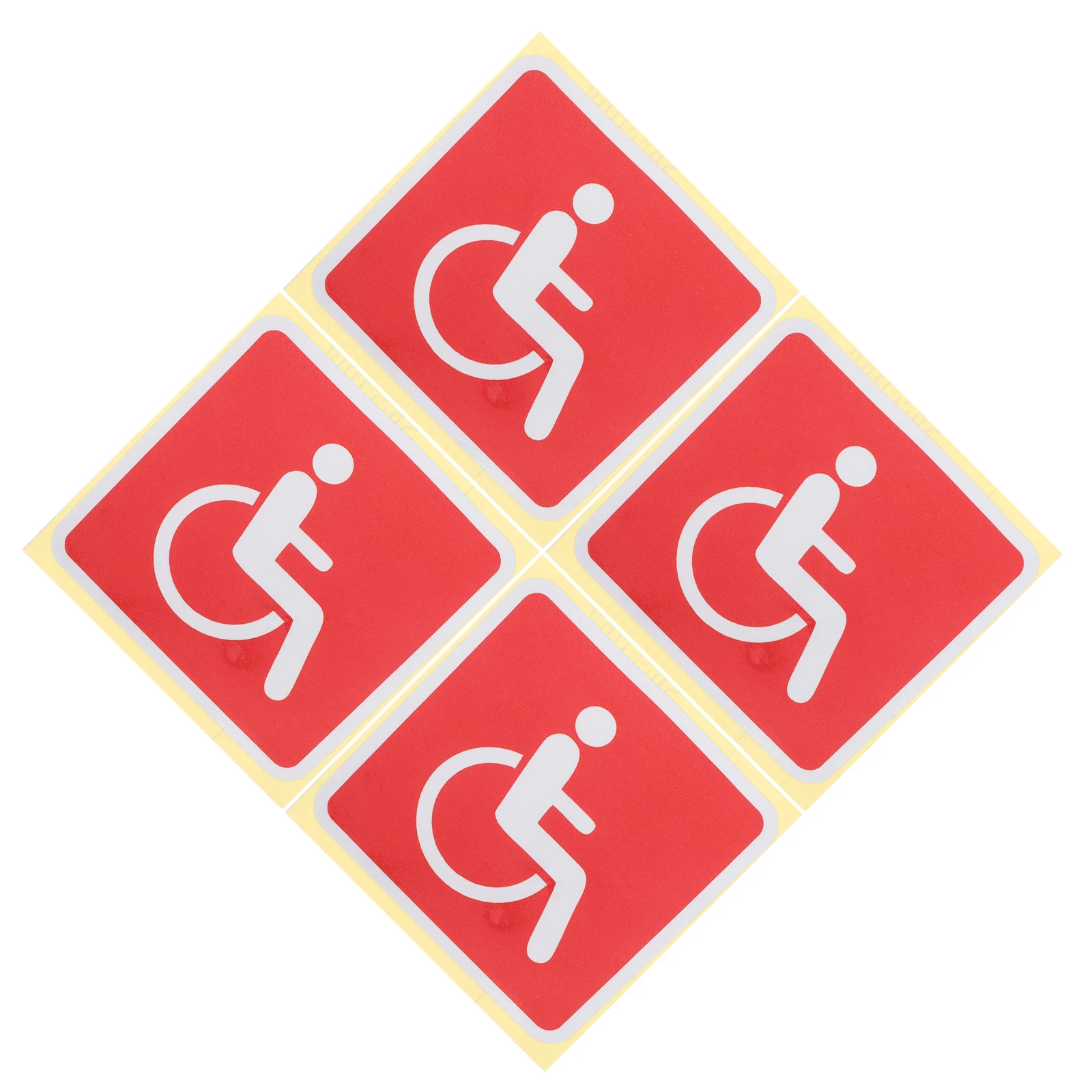 

4pcs Disability Identification Stickers PVC High Visibility Wheelchair Symbol Safety Signs handicap decals ada