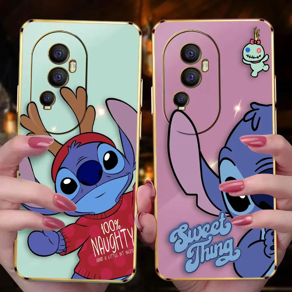 Cover Smooth E-TPU Phone Case OPPO RENO 2F 4 5 6 6Z 7 7Z 8 8T 10 PRO PLUS 4G 5G FIND X3 LITE Case Funda Cartoon Cute S-Stitch