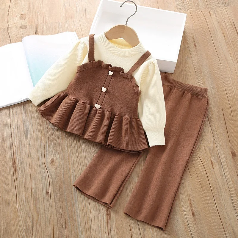 

Spring Autumn Children's Clothing Sweater + Pants 2 Piece Suit Baby Toddler Girl Clothes Kids Outfits Girls Knitted Clothes Sets