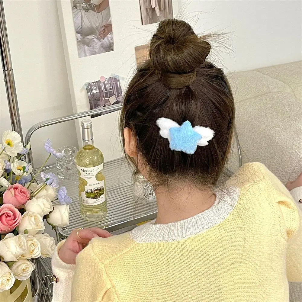 Minimalist Style Plush Star Hair Clip Ornament Hair Accessories Plush BB Hairpins Headdress Sweet Fluffy Barrettes Girls