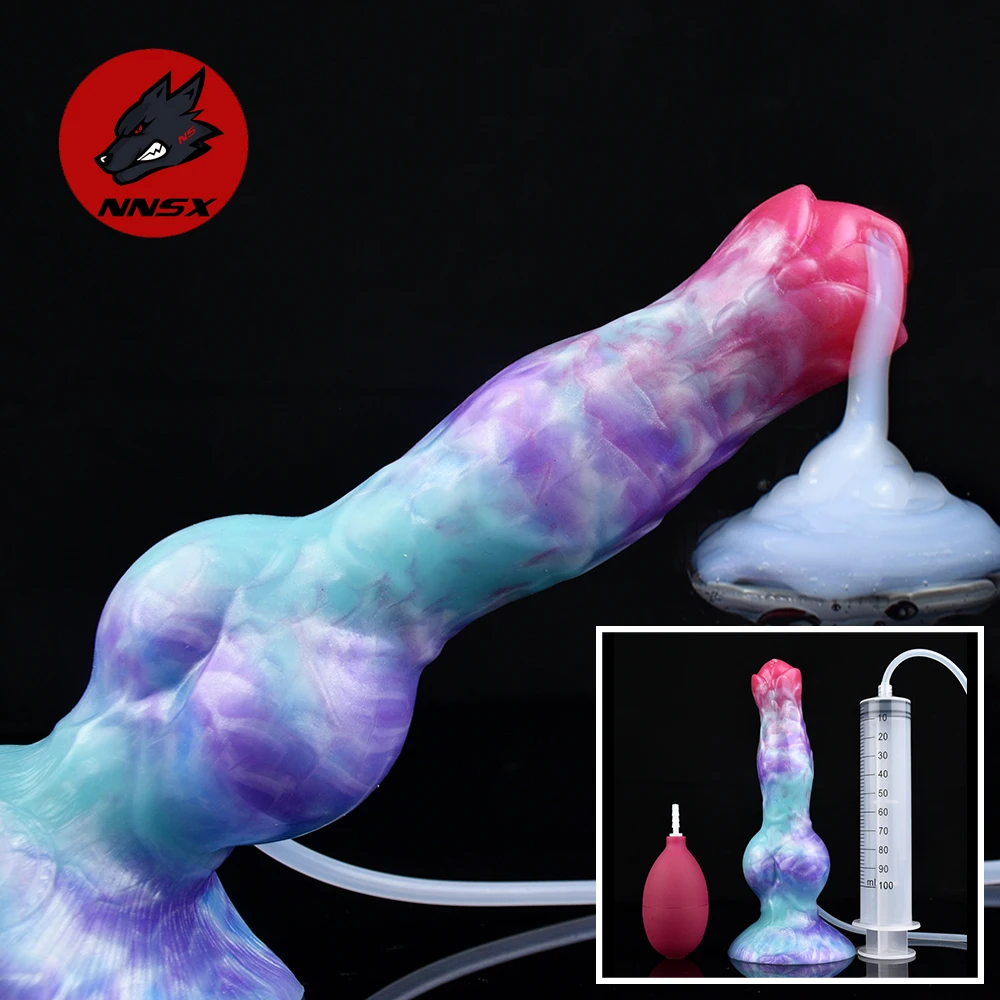 NNSX Ejaculation Dildo with Strong Sucker Dog Knot Silicone Fantasy Squirting Penis Feamle Masturbation Adult Anal Sex Toys